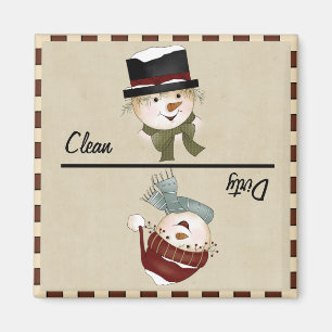 Clean/Dirty Snowmen Magnet Magneet