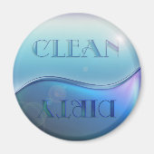 Clean Dirty Soap Dishwaser Magnet Magneet (Voorkant)