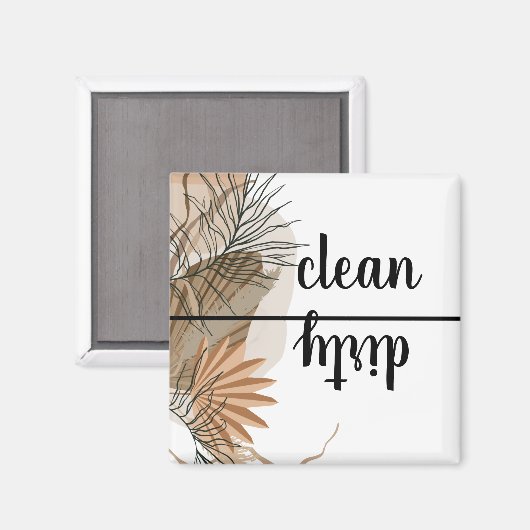 Clean Dirty terracotta Boho Tropische wasmachine Magneet (Voorkant / Achterkant)