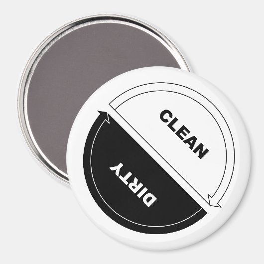 Clean-Dirty vaatwasser magneet (op wit) (Voorkant / Achterkant)