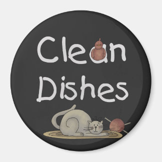 Clean Dishes Country Kat Magnet Magneet