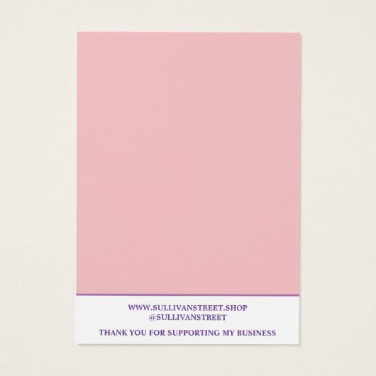 Clean Eenvoudig Roze Ketting Oorbel Display Kaart (Achterkant)