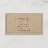 Clean Eenvoudig Zwart Script Rustieke Natuur Craft Visitekaartje (Achterkant)