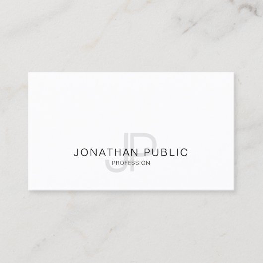 Clean Elegant Design Monogram Trendy Modern Visitekaartje (Voorkant)