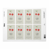 CLEAN FRESH FRUITY CHERRY RED GRAY CANDLE ETIKET (Full Sheet)