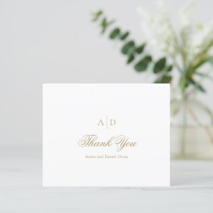 Clean Gold Classic Budget Wedding Dank u wel kaart