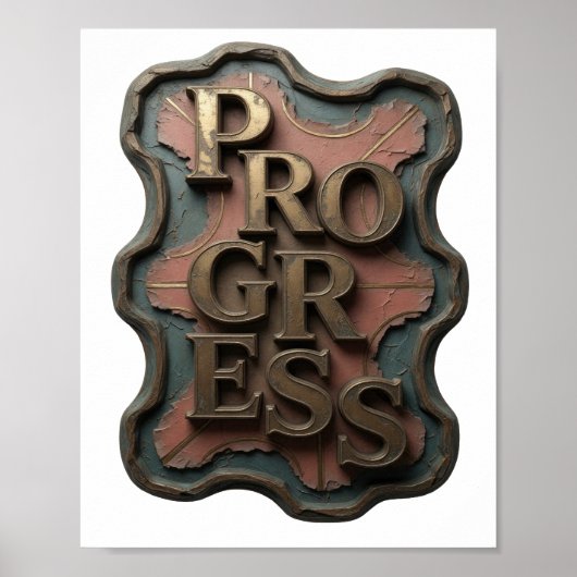 Clean Gold PROGRESS Statement Ontwerp Poster (Voorkant)
