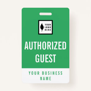 Clean Green White Voeg uw Logo bezoeker toe Badge