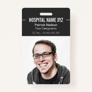 Clean Grey Professional Employee Photo ID Badge