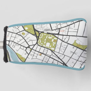 CLEAN HARVARD UNIVERSITY MASSACHUSETTS OUTLINE MAP GOLFHEADCOVER