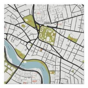 CLEAN HARVARD UNIVERSITY MASSACHUSETTS OUTLINE MAP PERFECT POSTER