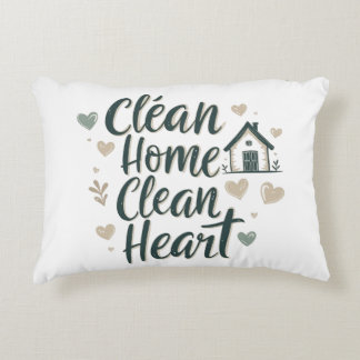 Clean Home Clean Heart| Minimalistisch woonkussen Accent Kussen