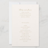 Clean Ivory et Gold Elegant Wedding Programme (Devant)