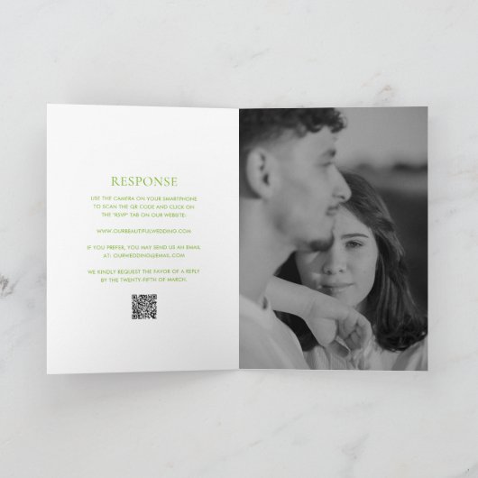 Clean Lime Green QR Code Elegante bruiloft (Binnen)