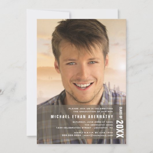Clean Line Modern Bold Graduation Party Invitation (Devant)