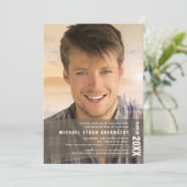 Clean Line Modern Bold Graduation Party Invitation (Debout devant)