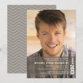 Clean Line Modern Bold Graduation Party Invitation (Devant / Derrière)