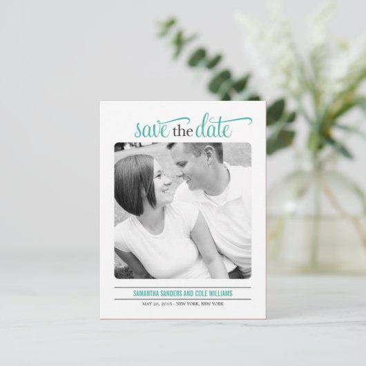 Clean Look Save the Date Kaart (Staand voorkant)