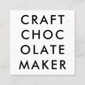 Clean Minimal Craft Chocolate Maker QR Code Square Vierkante Visitekaartje (Achterkant)