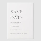 Clean Minimal Script Photo Wedding Save the Date Vellum Uitnodigingen (Voorkant)
