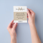 Clean minimalism white sand tan salon flyer (Hand)