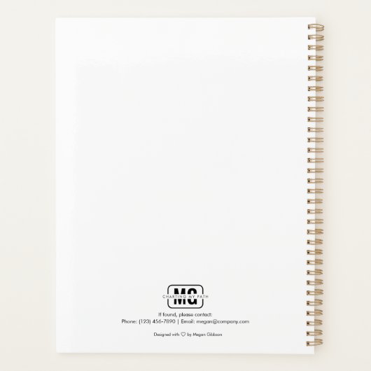 Clean minimalist aangepaste monogram naam Initiale Planner (Achterkant)