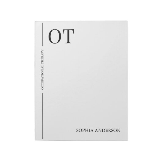 Clean Minimalist Custom OT Occupational Therapy Notitieblok (Gedraaid)