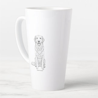 Clean Minimalist Golden Retriever Line Art  Latte Mok