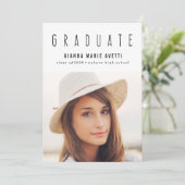 Clean & Modern 2 Photo Afstuderen Invitation Kaart (Staand voorkant)