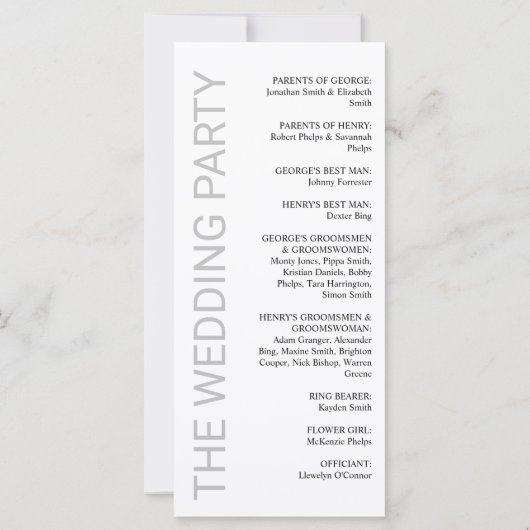 Clean Modern Black Grey White Wedding (Achterkant)