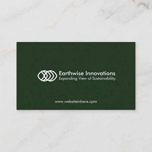 Clean Modern Eco Green Sustainable Branding Bold Visitekaartje (Achterkant)