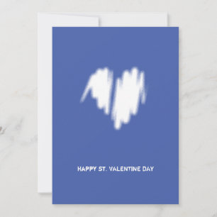 Clean Monochrome Moderne White Heart QR-code Feestdagenkaart