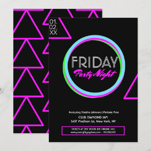 Clean Neon Night Club Flyer-promotie Kaart