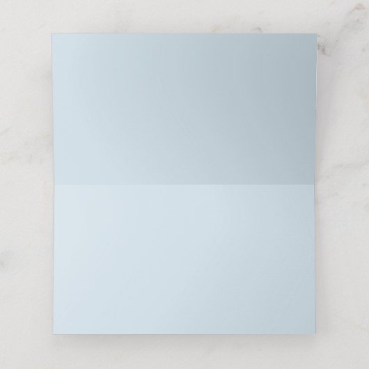 Clean Pastel Blauw en Wit Plaats kaart (Binnenkant ongevouwen)