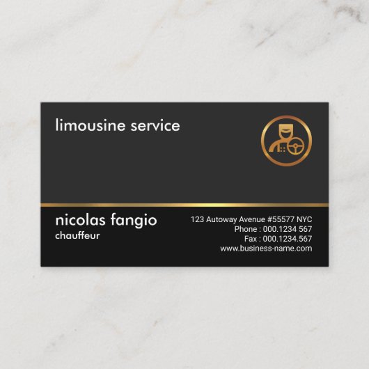 Clean Plain Simple Professional Modern Chauffeur Visitekaartje (Voorkant)