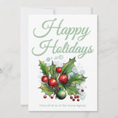 Clean Script Holiday Card Feestdagenkaart (Voorkant)