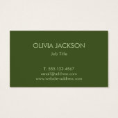 Clean Script Olijfgroen Neutraal Visitekaartje (Achterkant)