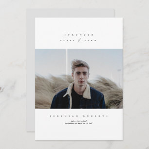 Clean Serif Afstuderen Invitation Kaart