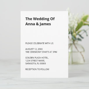 Clean Simple Faire-part de mariage moderne