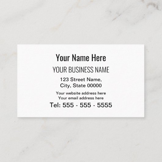 Clean Simple Modern Ajouter votre Carte de visite (Dos)