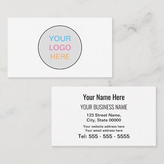 Clean Simple Modern Ajouter votre Carte de visite  (Devant / Derrière)