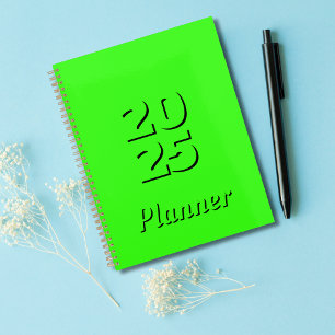 Clean Simple Neon Green hebdomadaire et mensuelle