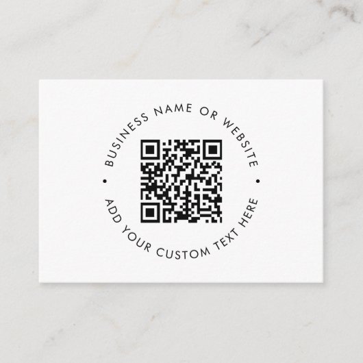 Clean Simple QR Code Promotionele Zwart & Wit Visitekaartje (Voorkant)