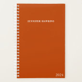 Clean Simple Terracotta Personal Calendrier hebdom (Devant)