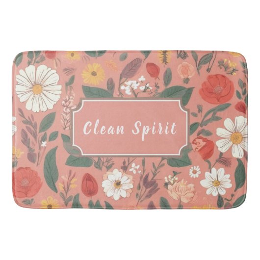Clean Spirit Bloemen Patroon Badmat (Voorkant)
