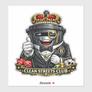 Clean Streets Club - Afvalcontainer Sticker
