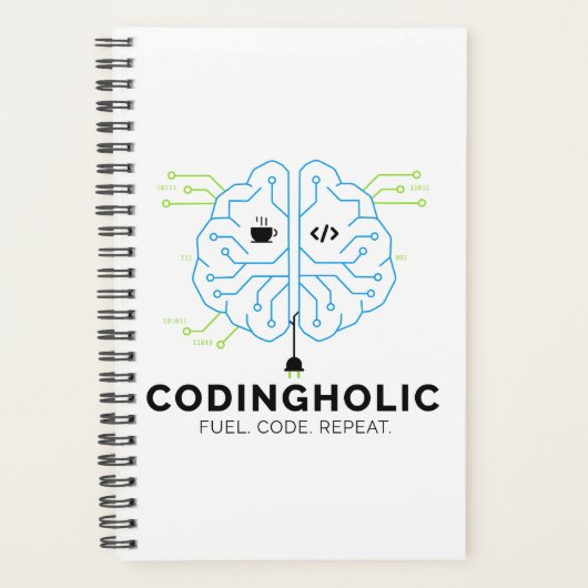 Clean Tech Brain Coding Productivity Planner (Voorkant)