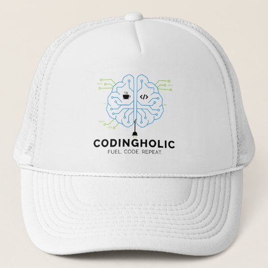 Clean Tech Brain Coding Trucker Design Pet (Voorkant)