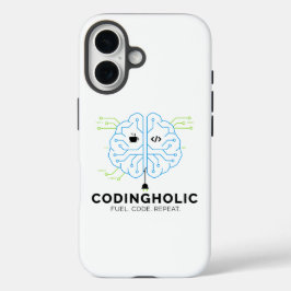 Clean Tech Brain For Programmers & Developers iPhone 16 Hoesje