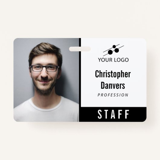 Clean White Employee ID Uw Logo toevoegen Badge (Voorkant)